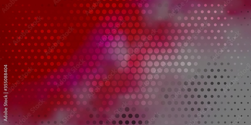 Light Red vector backdrop with dots. Abstract decorative design in gradient style with bubbles. Pattern for booklets, leaflets.