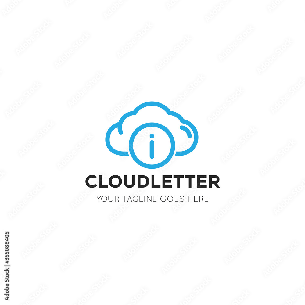 initial leter i cloud logo and icon vector illustration design template initial leter i cloud logo and icon vector illustration design template