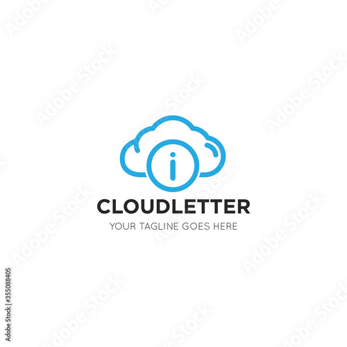 initial leter i cloud logo and icon vector illustration design template