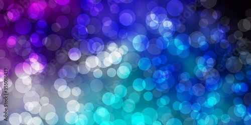 Light Pink, Blue vector background with bubbles. Abstract illustration with colorful spots in nature style. Design for posters, banners.