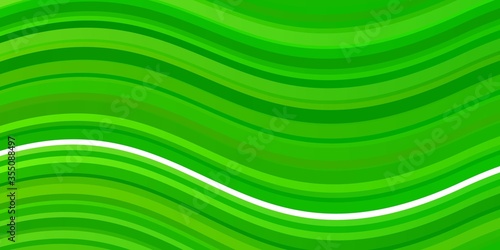 Light Green vector background with bent lines. Gradient illustration in simple style with bows. Pattern for websites, landing pages.