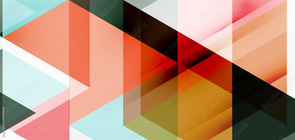 Geometric abstract background, mosaic triangle and hexagon shapes. Trendy abstract layout template for business or technology presentation, internet poster or web brochure cover, wallpaper Geometric abstract background, mosaic triangle and hexagon shapes. Trendy abstract layout template for business or technology presentation, internet poster or web brochure cover, wallpaper