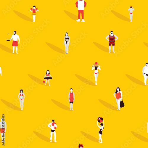 Beach pattern people