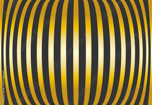 Fondo negro y dorado con lineas abombadas.