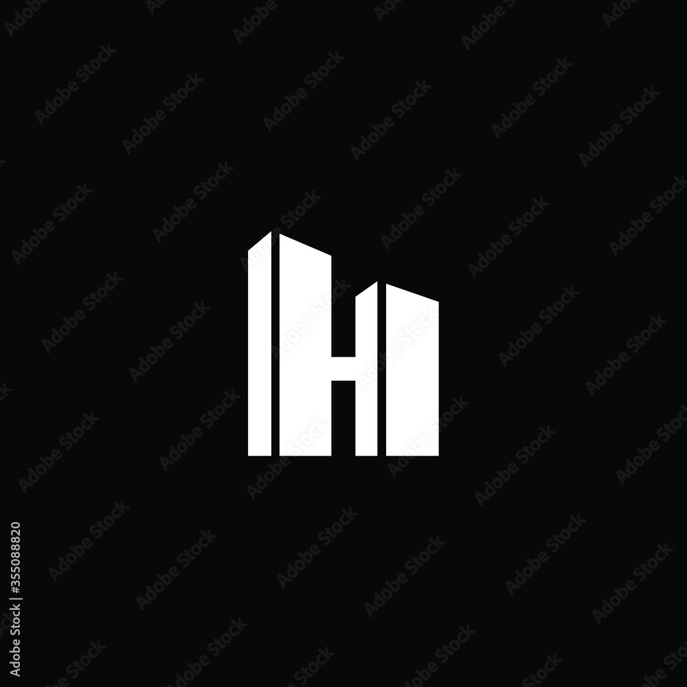 Logo design of H in vector for construction, home, real estate, building, property. Minimal awesome trendy professional logo design template on black background. Logo design of H in vector for construction, home, real estate, building, property. Minimal awesome trendy professional logo design template on black background.