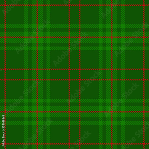 Tartan plaid seamless pattern green color background. Flannel shirts , Vector illustration for wallpapers, red line color fabric , Scottish cage . Chrismas decoraction