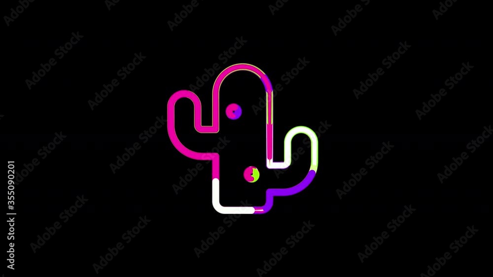 Circles gather in symbol cactus. After it crumbles in a line and moves to the camera. Alpha channel black Circles gather in symbol cactus. After it crumbles in a line and moves to the camera. Alpha channel black