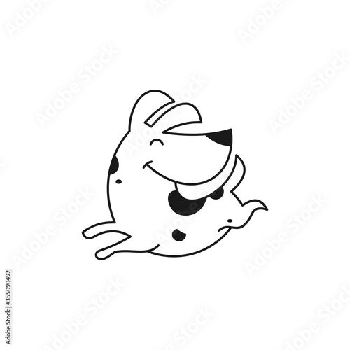 funny dog logo icon vector illustration