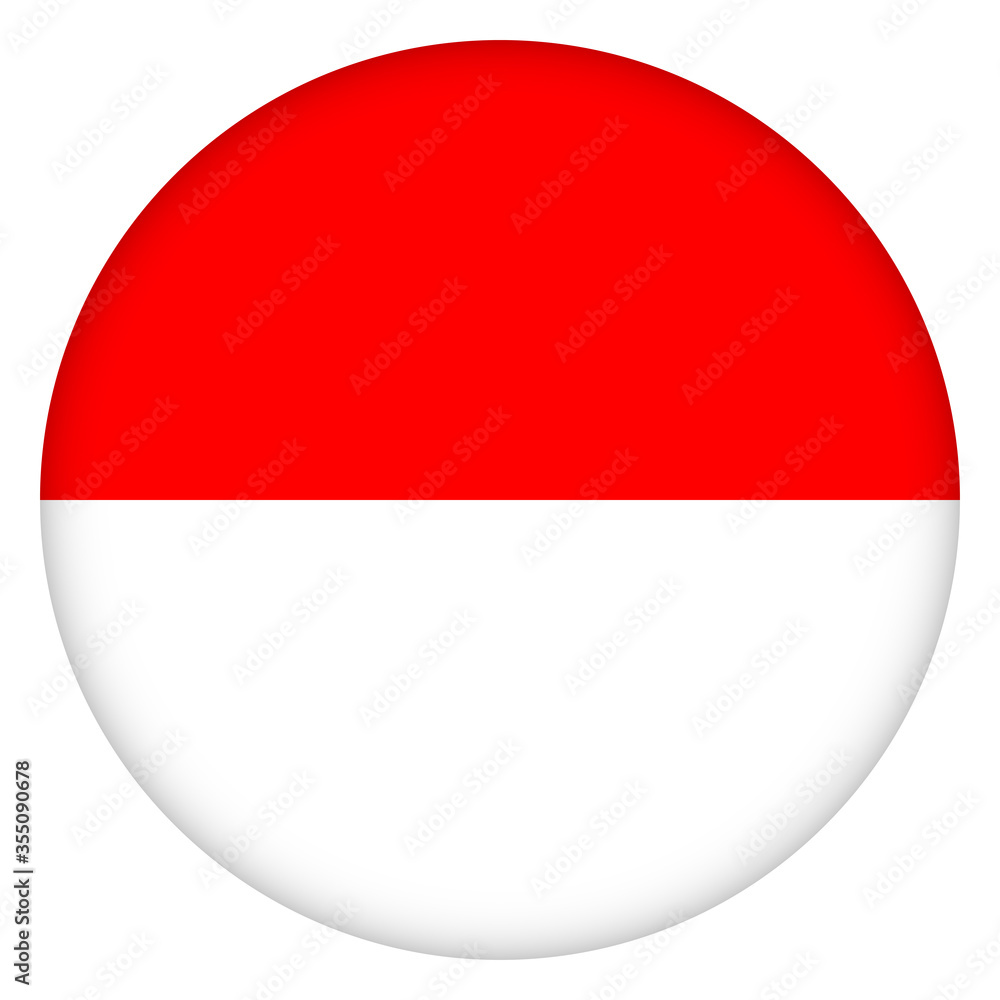 Flag of Indonesia round icon, badge or button. Indonesian national symbol. Template design, vector illustration. Flag of Indonesia round icon, badge or button. Indonesian national symbol. Template design, vector illustration.