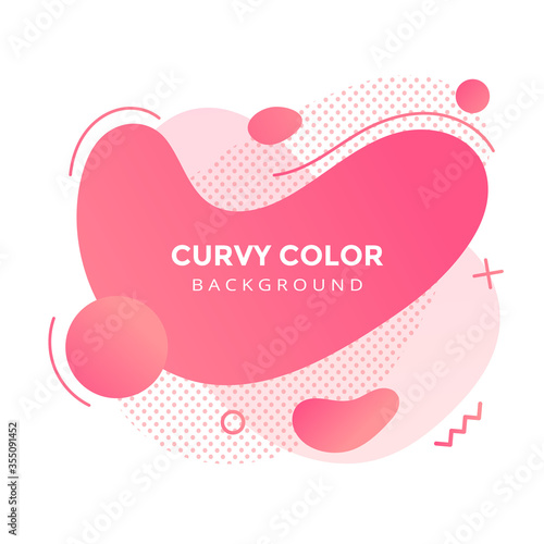 Modern liquid abstract element graphic gradient flat style design fluid vector colorful illustration banner simple shape template for logo, presentation, flyer, isolated on white background.