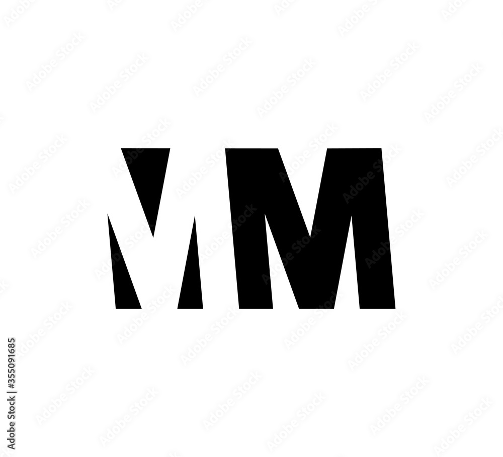 Initial letters Logo black positive/negative space MM Initial letters Logo black positive/negative space MM