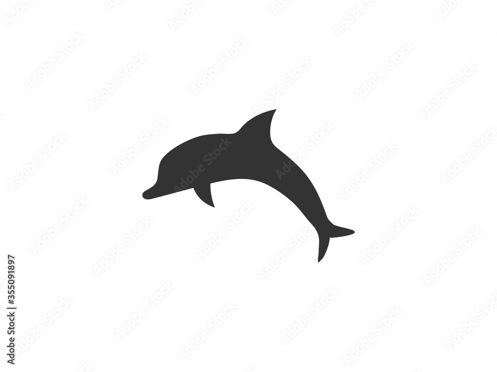 Animal, dolphin icon. Vector illustration, flat design.