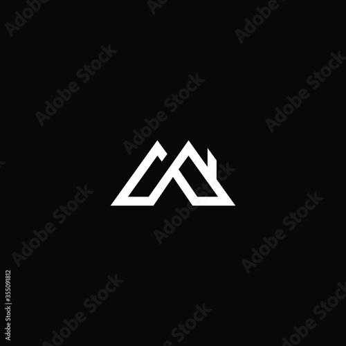 Logo design of M in vector for construction, home, real estate, building, property. Minimal awesome trendy professional logo design template on black background.