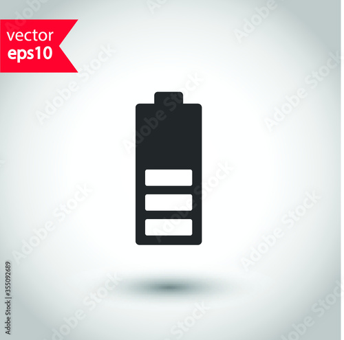 Battery indicator vector icon. Accumulator battery charge energy icon. Studio background. EPS 10 vector sign. Battery symbol pictogram