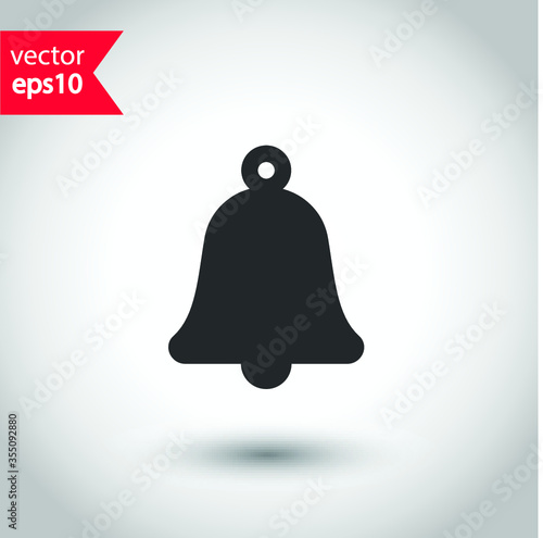 Notification icon. Bell vector icon. Toller icon. Campane flat sign design. Studio background. EPS 10 vector flat sign. Bell symbol pictogram