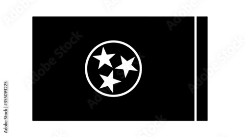 Tennessee TN State Flag. United States of America. Black and white EPS Vector File.