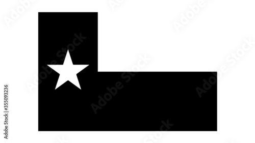 Texas TX State Flag. United States of America. Black and white EPS Vector File.