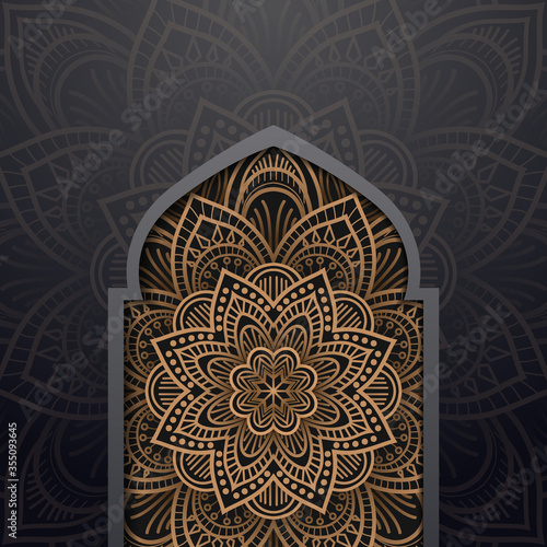 Islamic Premium Background, Suitable for Greeting Card, Poster and Banner. Vector Illustration