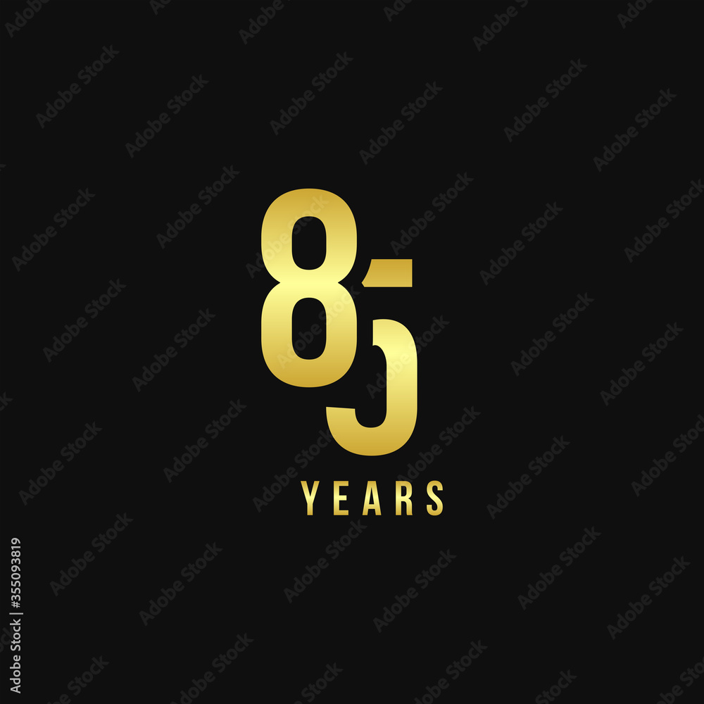 85 Years Anniversary Gold Number Vector Design 85 Years Anniversary Gold Number Vector Design