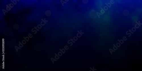 Light BLUE vector pattern with spheres. Illustration with set of shining colorful abstract spheres. Pattern for wallpapers, curtains.