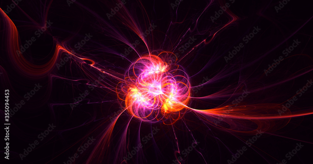 3D rendering abstract red fractal light background 3D rendering abstract red fractal light background