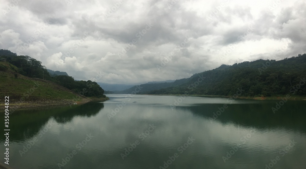 clouds over lake