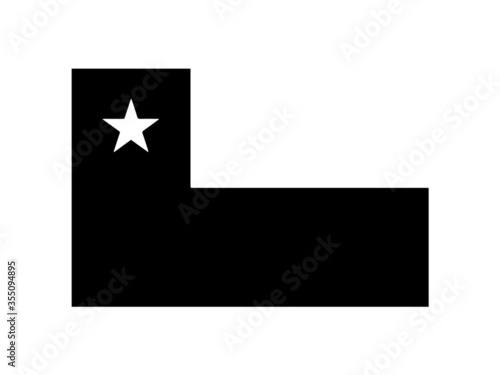 Chile Flag Black and White. Country National Emblem Banner. Monochrome Grayscale EPS Vector File.