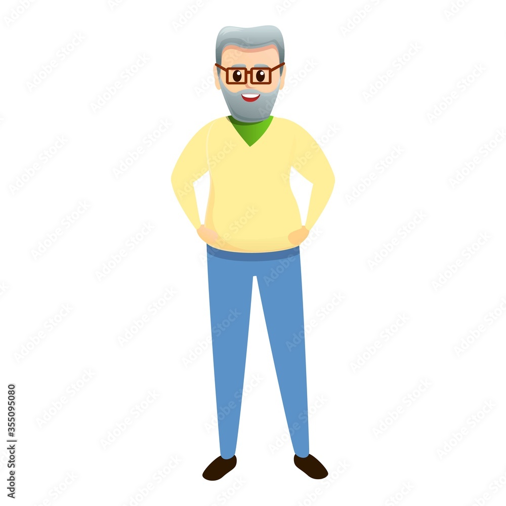 Grandpa smile icon. Cartoon of grandpa smile vector icon for web design isolated on white background