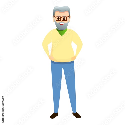 Grandpa smile icon. Cartoon of grandpa smile vector icon for web design isolated on white background