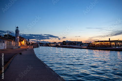  The port canal designed by Leonardo da Vinci and old town of Cesenatico on the Adriatic sea coast © wjarek