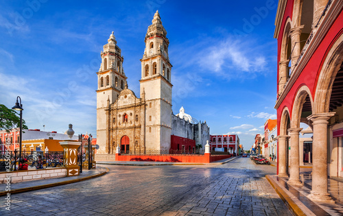 Obraz na płótnie Campeche, Mexico - Independence Plaza, Yucatan sightseeing w salonie