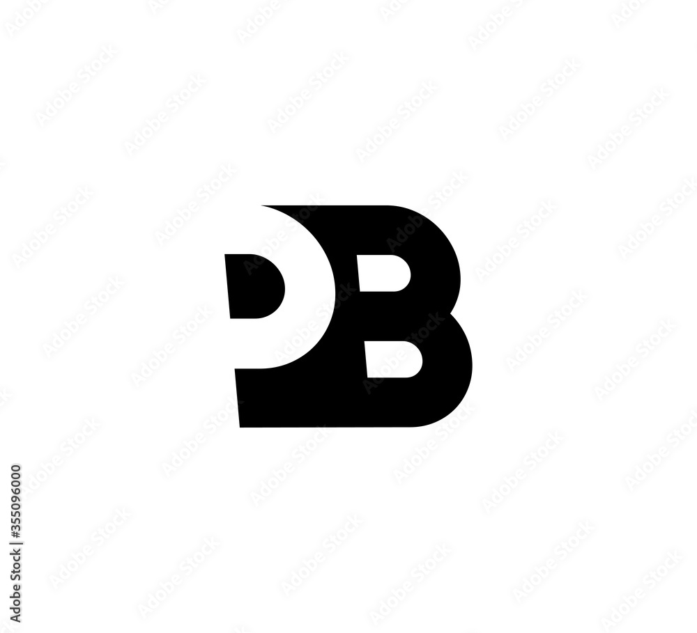 Initial letters Logo black positive/negative space PB Initial letters Logo black positive/negative space PB