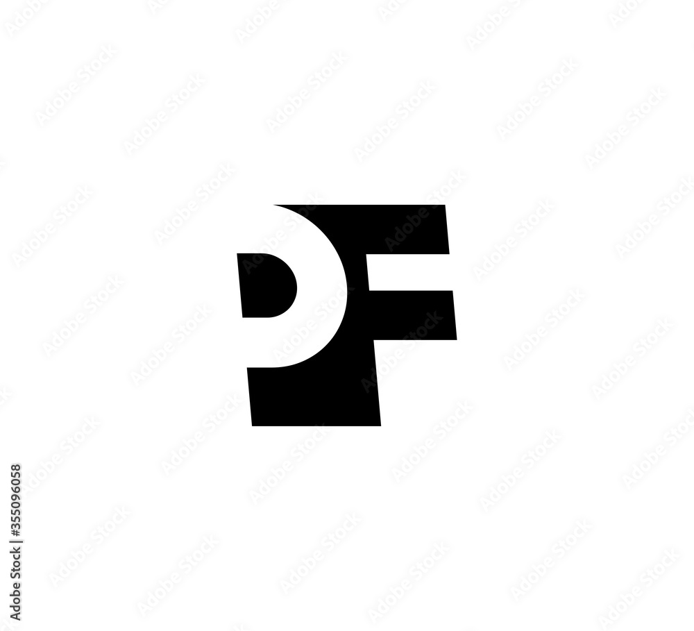 Initial letters Logo black positive/negative space PF Initial letters Logo black positive/negative space PF