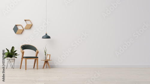 Interior poster mock up living room with colorful white sofa . 3D rendering.