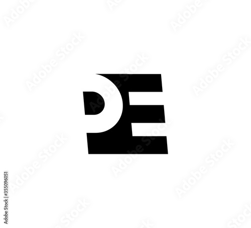 Initial letters Logo black positive/negative space PE © sudjinah
