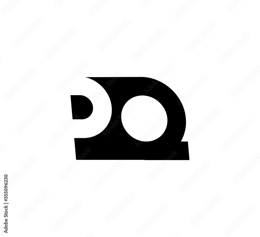 Initial letters Logo black positive/negative space PQ Initial letters Logo black positive/negative space PQ