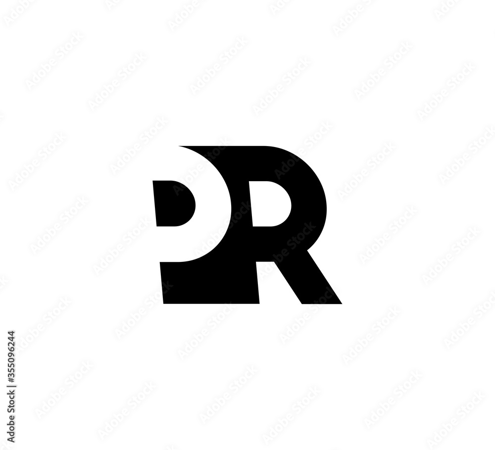 Initial letters Logo black positive/negative space PR Initial letters Logo black positive/negative space PR