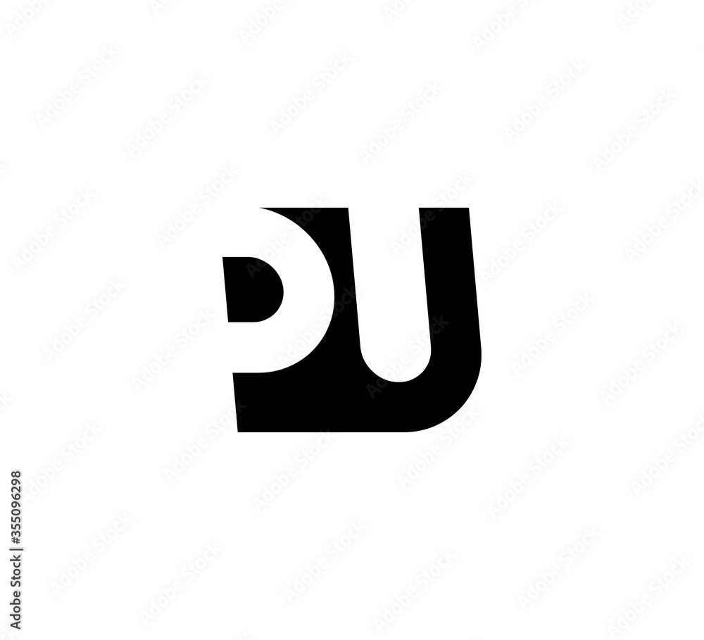 Initial letters Logo black positive/negative space PU Initial letters Logo black positive/negative space PU
