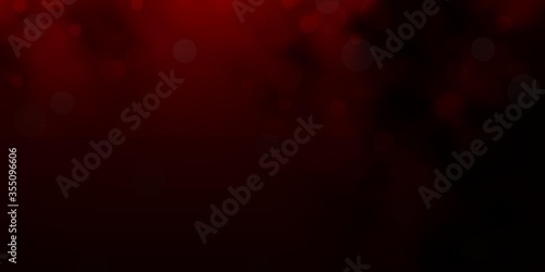 Dark Red vector template with circles. Illustration with set of shining colorful abstract spheres. Design for posters, banners.