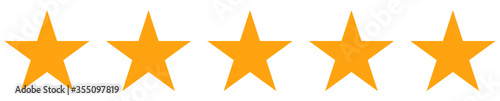 five stars rating in yellow