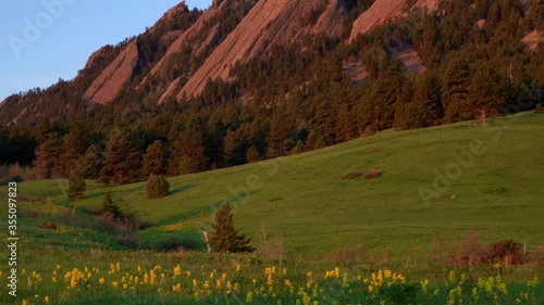 Sunrise in the Chautauqua Park in Boulder, Colorado photo