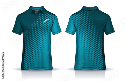 t-shirt polo templates design. uniform front and back view.
