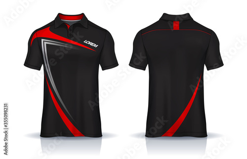 t-shirt polo templates design. uniform front and back view.