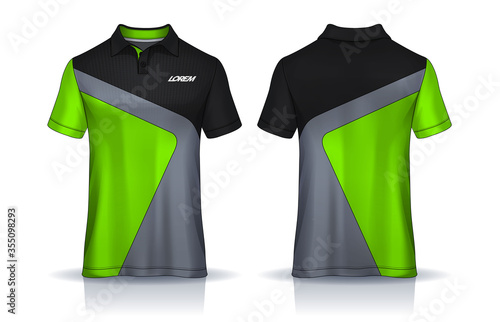 t-shirt polo templates design. uniform front and back view.