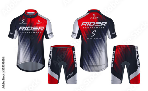 Cycling Jerseys mockup,t-shirt sport design template,uniform for bicycle apparel.