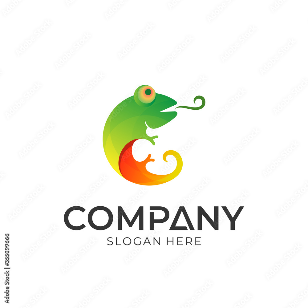 Chameleon vector logo design, gecko logo, animal reptile mascot. Chameleon vector logo design, gecko logo, animal reptile mascot.