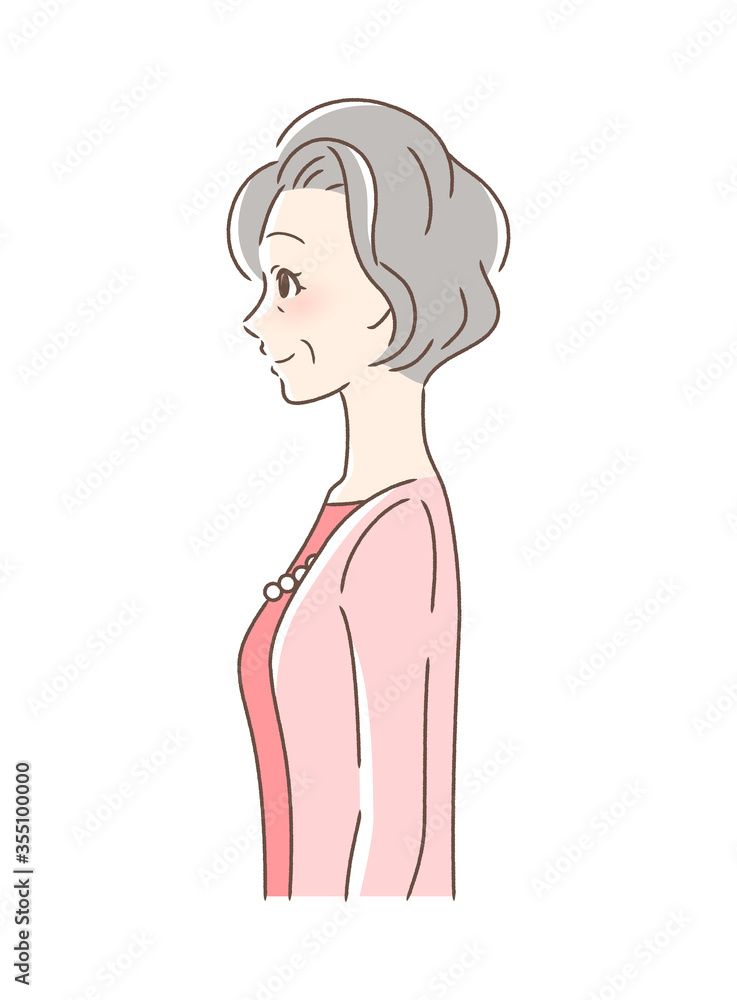 笑顔な女性の横顔 笑顔な女性の横顔