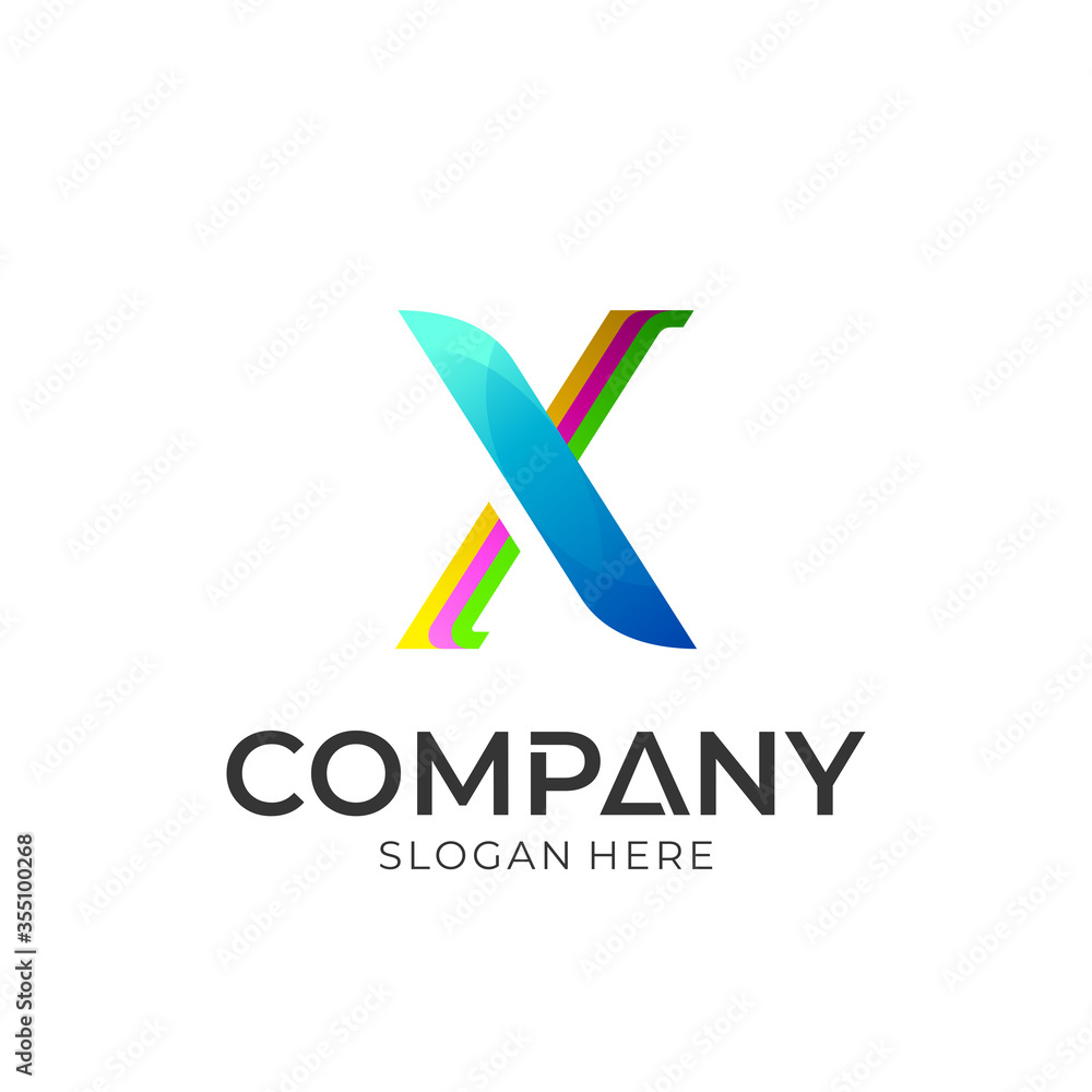 Initial letter X logo design, creative letter mark logotype Initial letter X logo design, creative letter mark logotype
