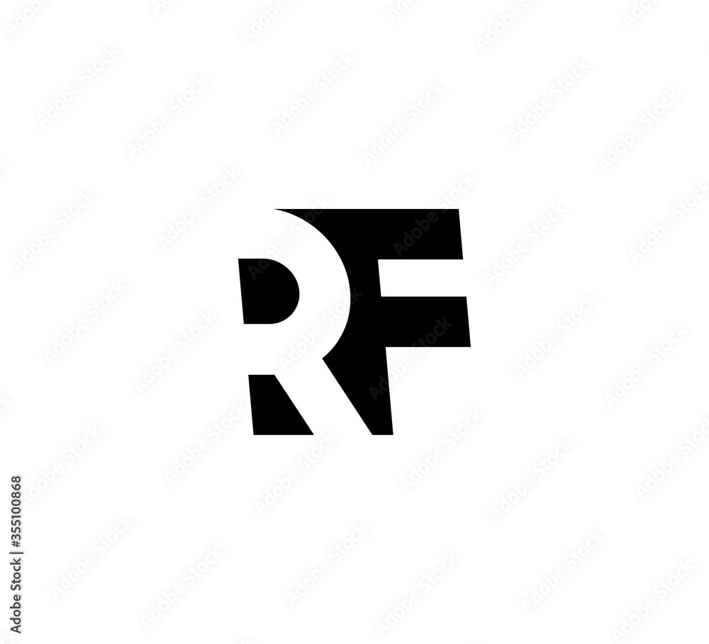 Initial letters Logo black positive/negative space RF Initial letters Logo black positive/negative space RF
