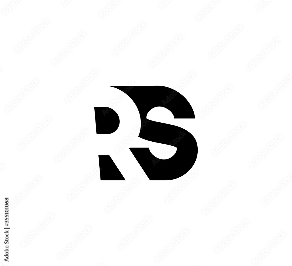 Initial letters Logo black positive/negative space RS Initial letters Logo black positive/negative space RS